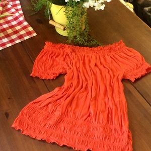 Cato Large cold shoulder orange summer top